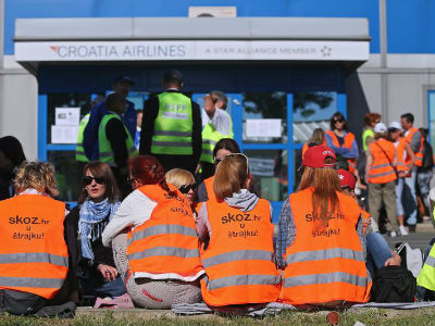 Stjuardese Kroacija erlajnsa prekinule štrajk Stjuardese Kroacija erlajnsa prekinule štrajk