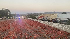 Na auto-put se prosule tone paradajza, izazvano sedam sudara