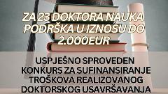 Podrška za 23 doktora nauka u iznosu do 2.000 eura thumb1.jpg