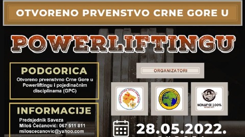 Otvoreno prvenstvo Crne Gore u powerlifting-u 28. maja